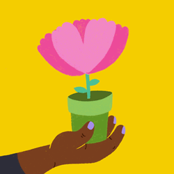 Purple Butterfly Flower Pot Thank You GIF