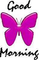 Purple Butterfly Good Morning Sticker