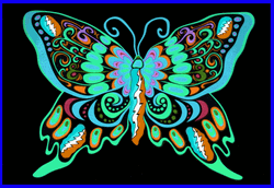 Purple Butterfly Neon Color Design Animation GIF