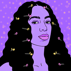Purple Butterfly Woman Digital Art GIF