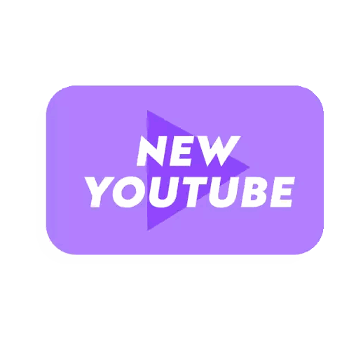 Purple Button Saying New YouTube Sticker