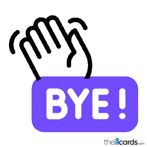Purple Bye Button Hand Sticker