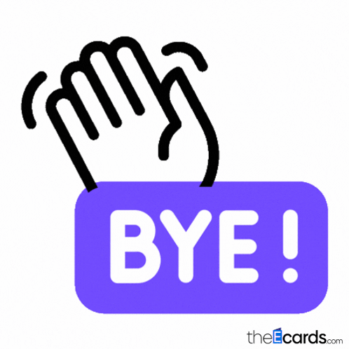 Purple Bye Sign With Hand Reaching Out GIF