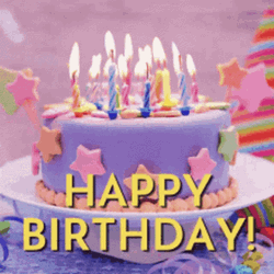 Purple Cake Happy Birthday GIF