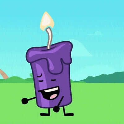 Purple Candle With Lit Flame GIF