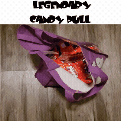 Purple Candy Bag On Wooden Floor GIF