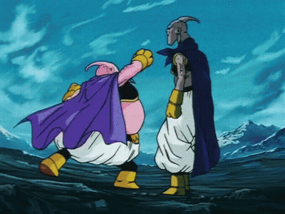 Purple Cape Cartoon Next To Another Cartoon GIF