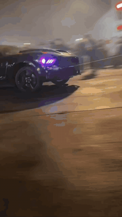 Purple Car With Purple Headlight GIF