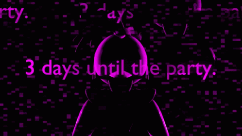 Purple Cartoon Character 3 Days Until Party GIF