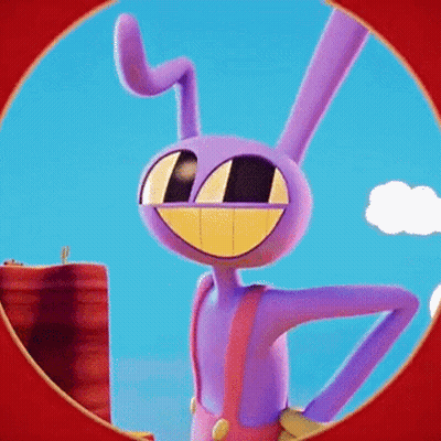 Purple Cartoon Character Big Smile GIF