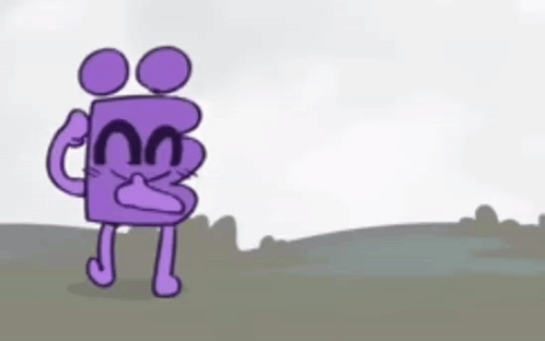 Purple Cartoon Character In Field GIF
