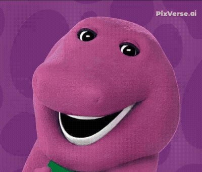 Purple Cartoon Character In Green Shirt GIF