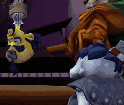 Purple Cartoon Character Running GIF