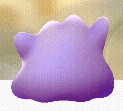 Purple Cartoon Character Sitting On Table GIF