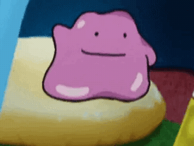 Purple Cartoon Character Sitting On Yellow Item GIF