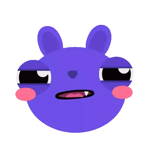Purple Cartoon Character Surprised Sticker
