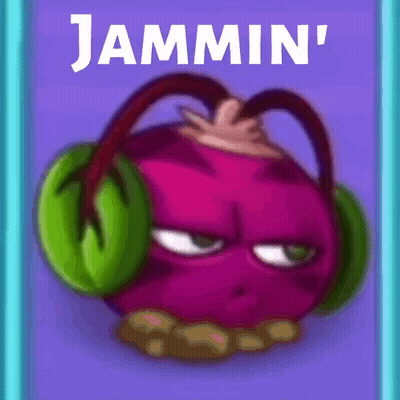 Purple Cartoon Character Wearing Green Headphones GIF