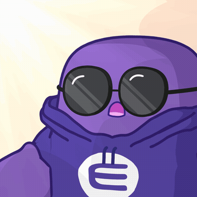 Purple Cartoon Character Wearing Sunglasses GIF
