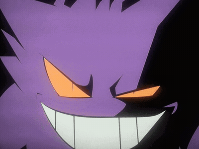 Purple Cartoon Character With Orange Eyes GIF