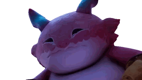 Purple Cartoon Character With Pillow Sticker