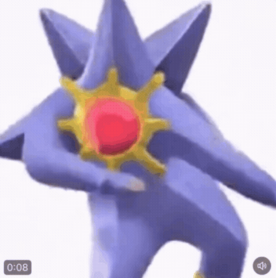 Purple Cartoon Character With Red Ball On Head GIF