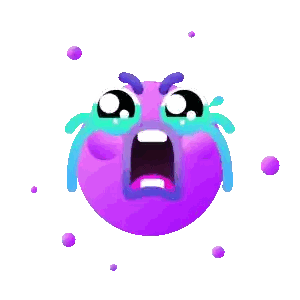 Purple Cartoon Crying With Tears Sticker