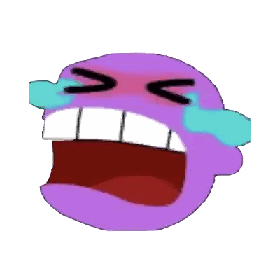 Purple Cartoon Face Crying Sticker