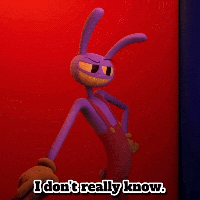 Purple Cartoon Rabbit Says I Don't Really Know GIF
