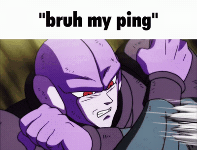 Purple Cartoon Saying Bruh My Ping GIF