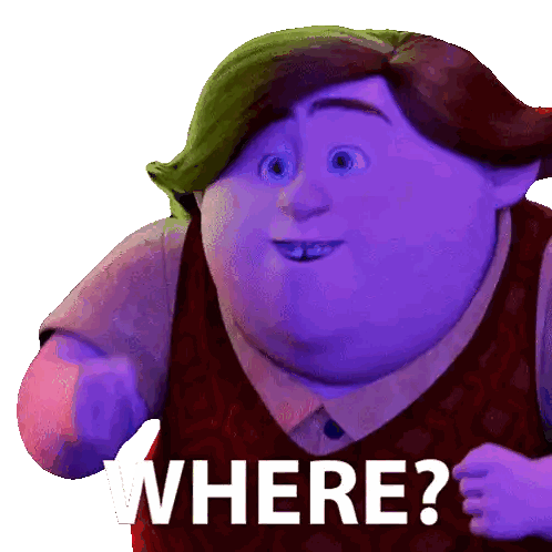 Purple Cartoon Saying Where Sticker