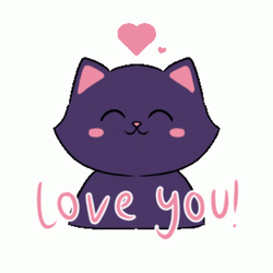 Purple Cat Heart Love You GIF