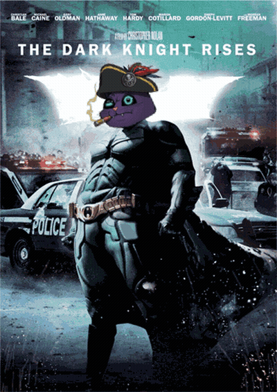 Purple Cat In Batman Costume Dark Knight Rises Poster GIF