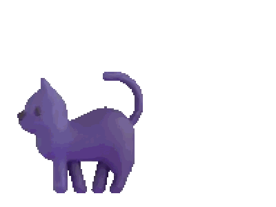 Purple Cat Next To White Cloud Sticker