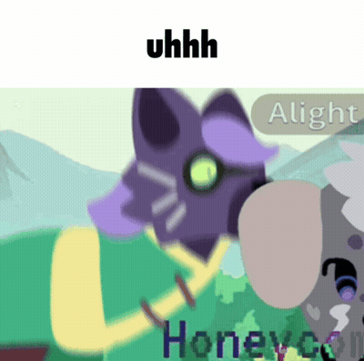 Purple Cat Saying Uhhh Alight Honeycomb GIF
