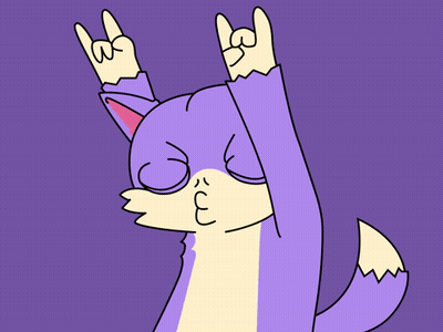 Purple Cat With Eyes Closed GIF