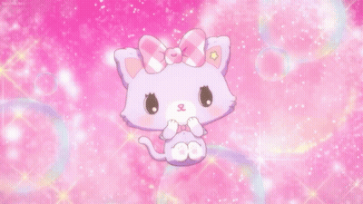 Purple Cat With Pink Bow GIF