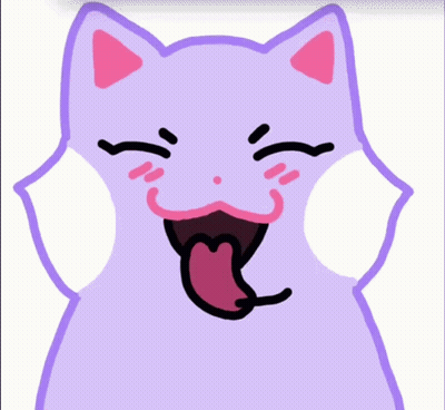Purple Cat With Tongue Out GIF