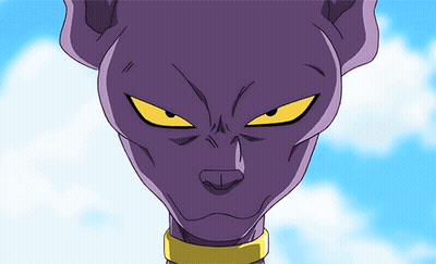 Purple Cat With Yellow Eyes And Gold Ring GIF