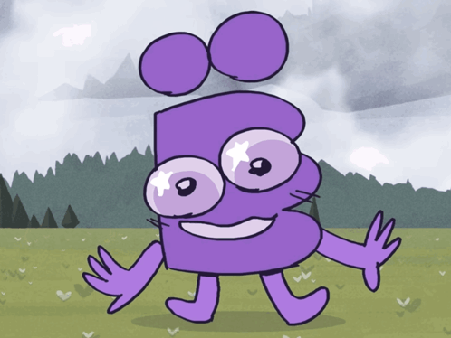 Purple Character With Big Eyes GIF