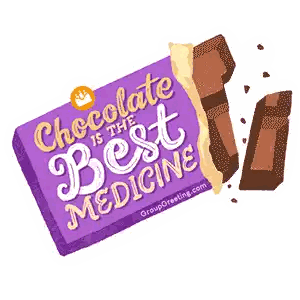 Purple Chocolate Bar With Best Medicine Text Sticker