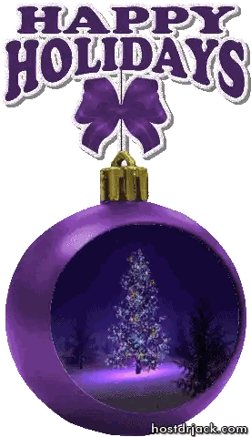 Purple Christmas Ornament With Tree Inside Happy Holidays Sticker