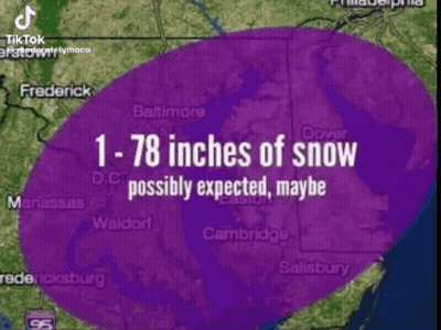 Purple Circle Map Showing 1.78 Inches Of Snow Expected GIF