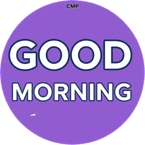 Purple Circle Saying Good Morning Sticker