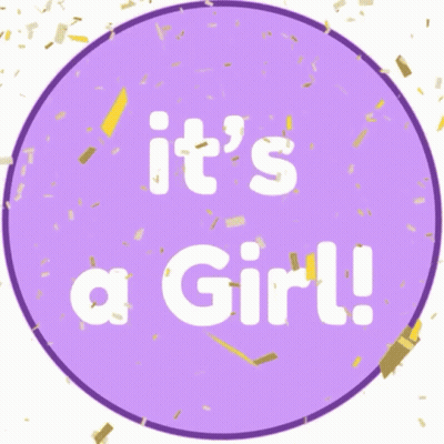 Purple Circle Saying It's A Girl GIF