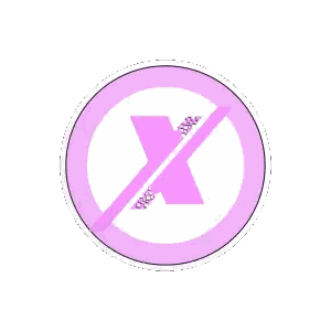 Purple Circle With Crossed Out X Sticker