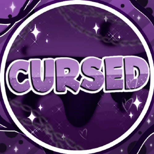 Purple Circle With Cursed In White Letters GIF