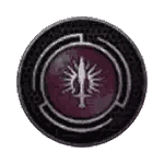Purple Circle With Sword Sticker