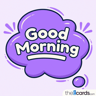 Purple Cloud Saying Good Morning GIF