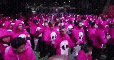 Purple Clown With Red Nose And White Wings Screaming GIF