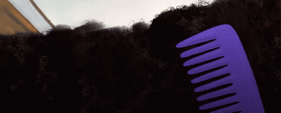 Purple Comb Combing Cartoon Hair GIF